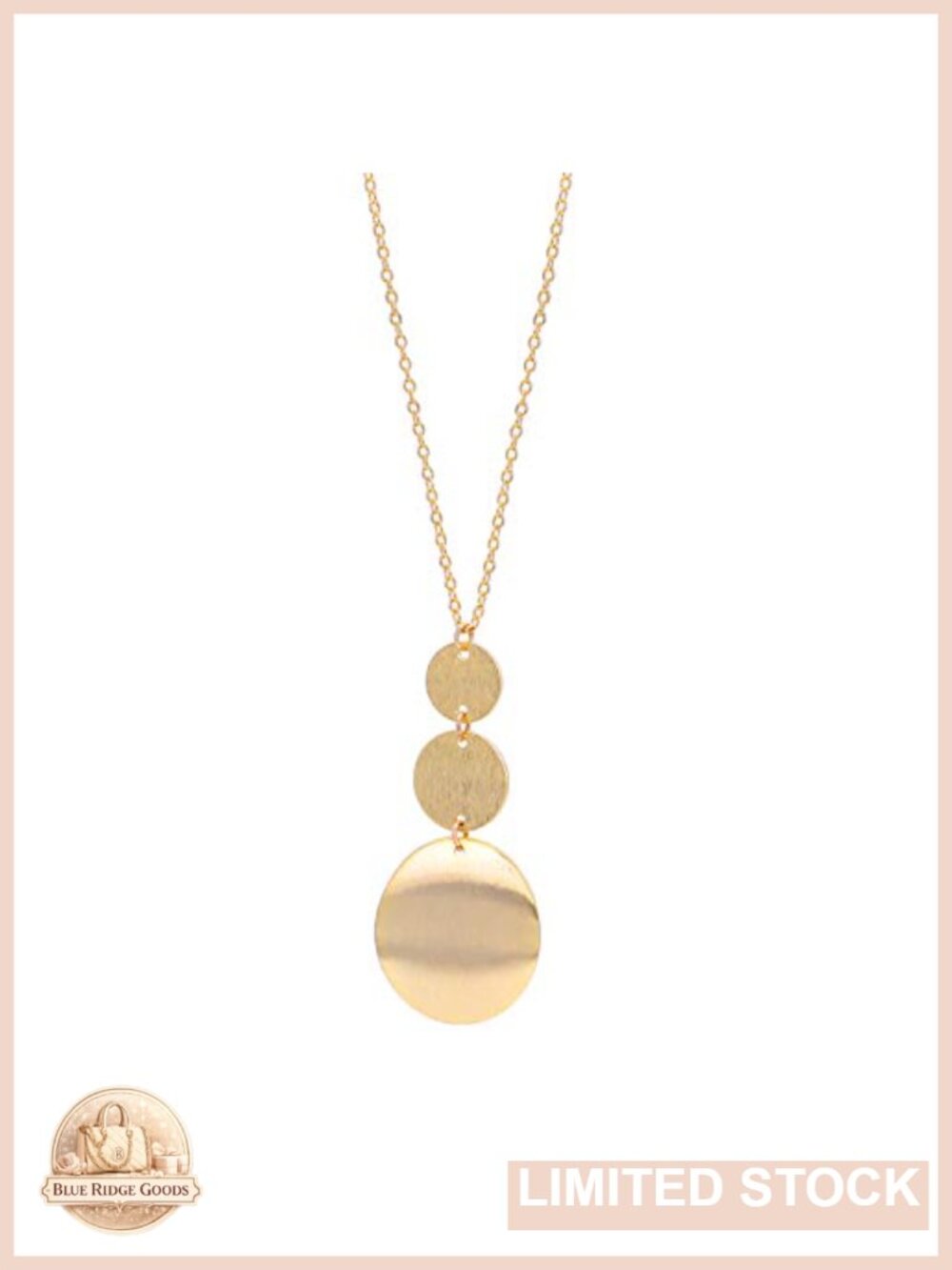 18K Gold Plated Long Disc Pendant Necklace for Women Sweater Chain Jewelry